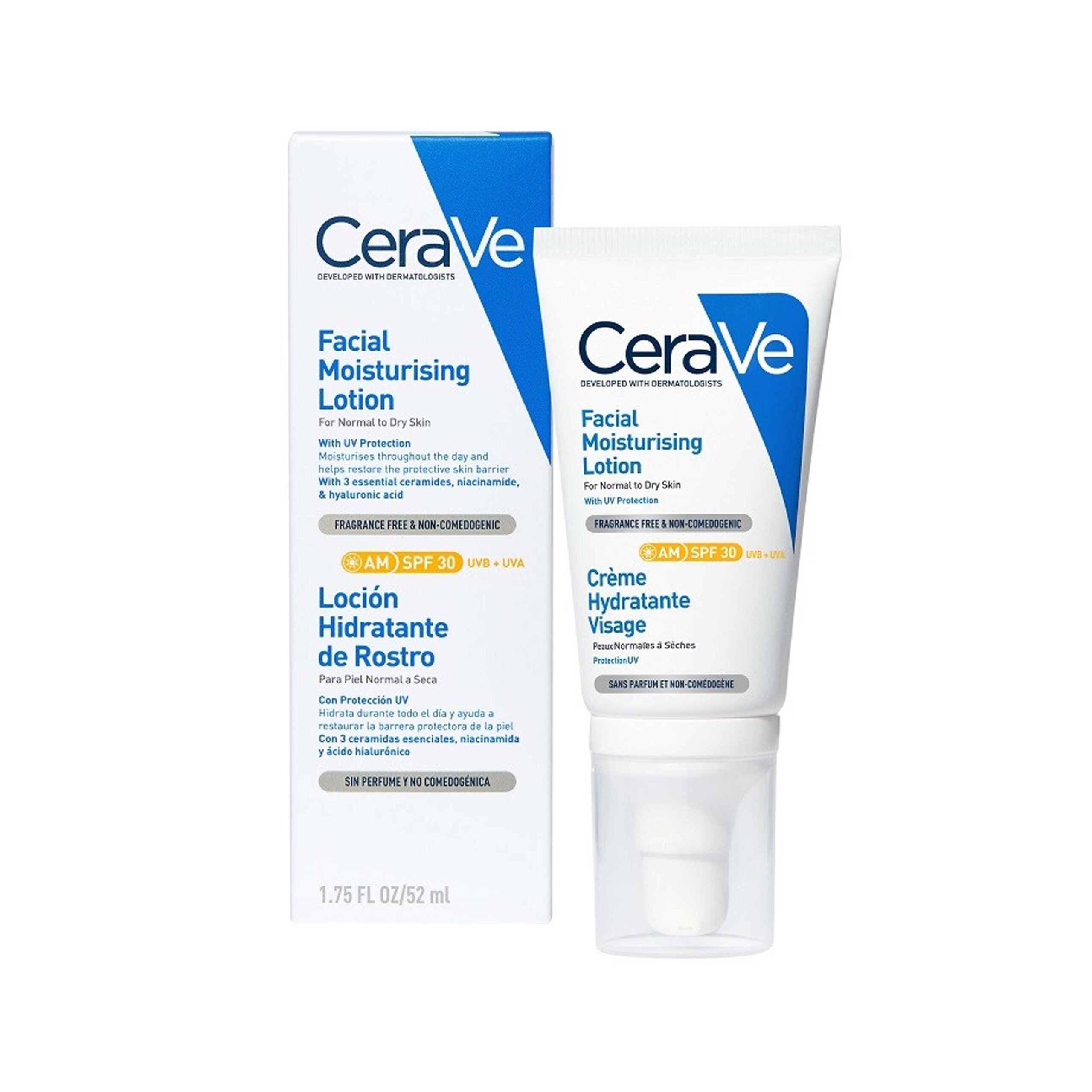 CeraVe Locion Hidratante de Rostro AM SPF 30 52 ml