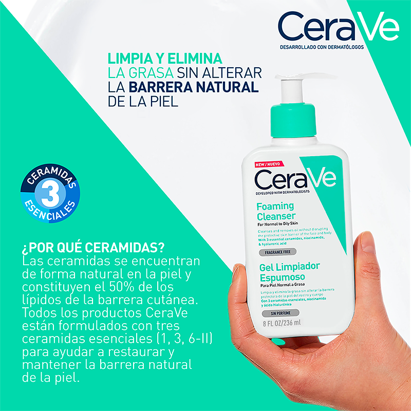 CeraVe Gel Limpiador Espumoso 236 ml