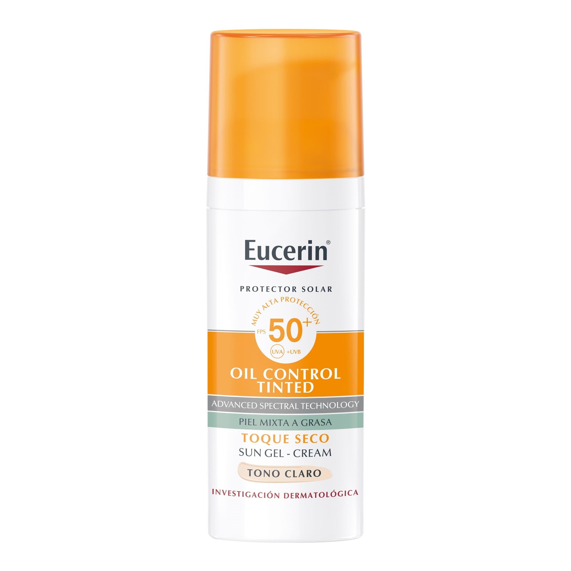 Eucerin Proteccion Solar Facial Oil Control - Toque Seco Facial FPS 50+ Tono Claro 50 ml